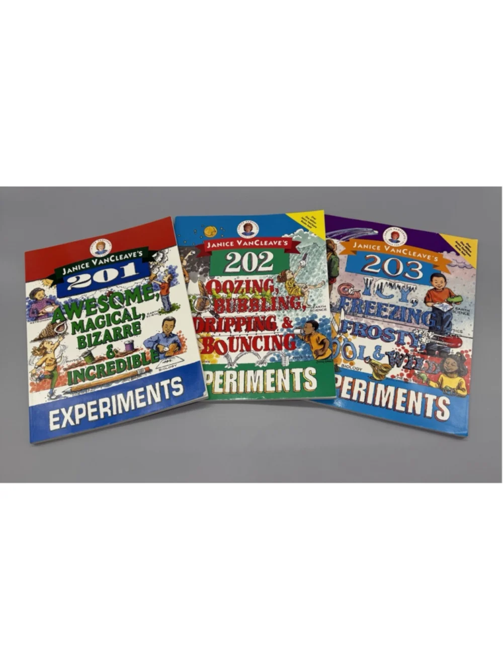 Janice VanCleave Science Experiments Lot Of 3 Books 201 202 203 Homeschool STEM